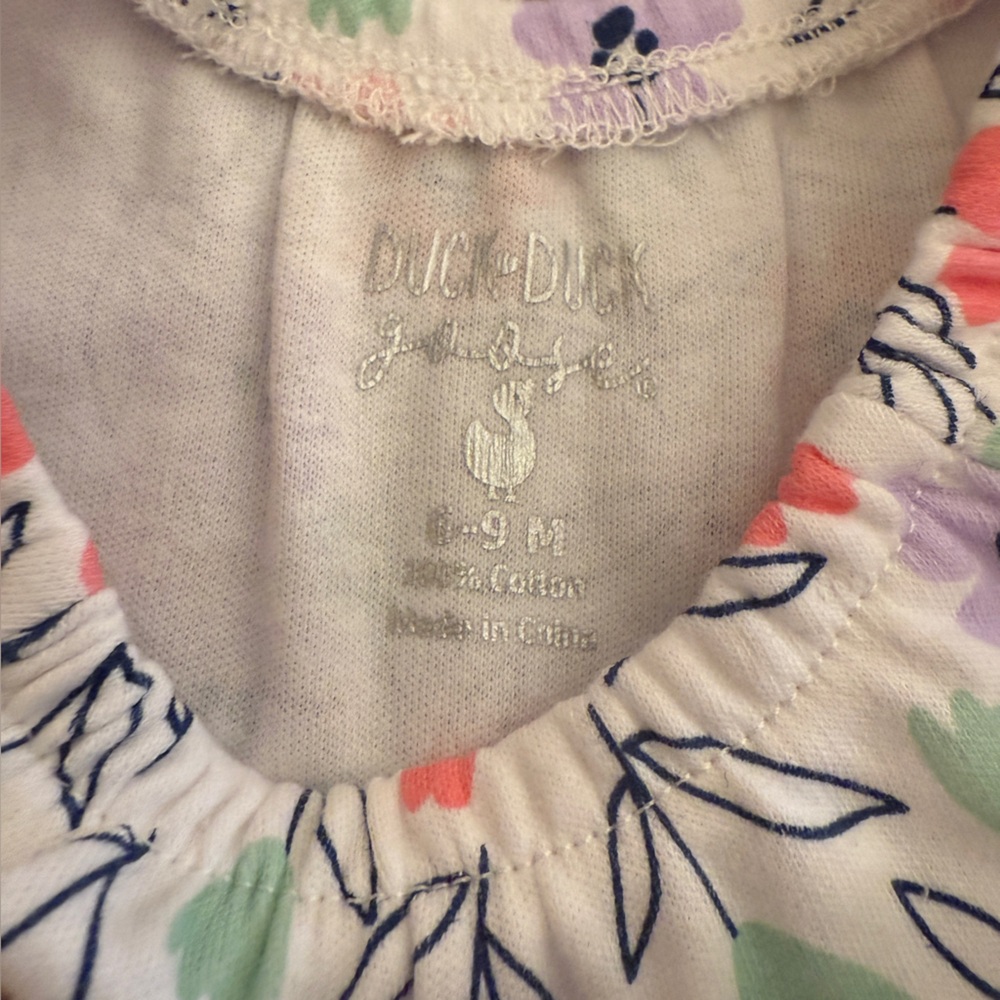 Duck Duck Baby Floral Dress Romper with Bow headband Bodysuit Size 6-9Months NWT - Picture 4 of 7